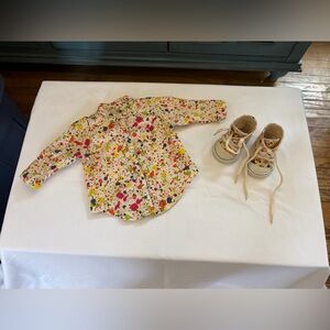 American Girl Doll Colorful Splatter Print Shirt and Matching Sneakers 💕